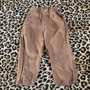 Boys Zara, brown linen pants, size 4T